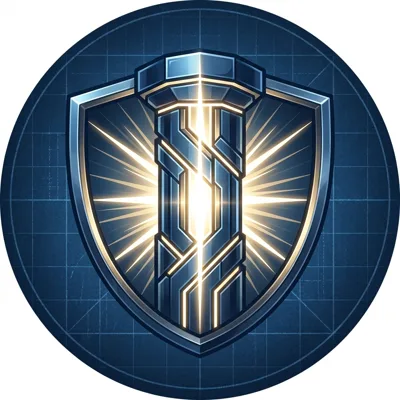 Tha Iron Pillar emblem: a glowing pillar on a blue shield